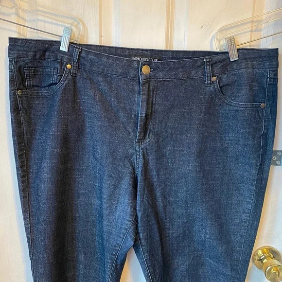 Fashion To Figure Jeans Pants Dark Blue Women Plus Size 20 Pockets - Picture 8 of 9